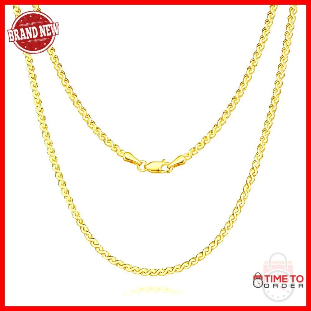 14K Gold Dainty Chain Necklace, Non-Tarnish, 16-24 Inches, Lobster Clasp